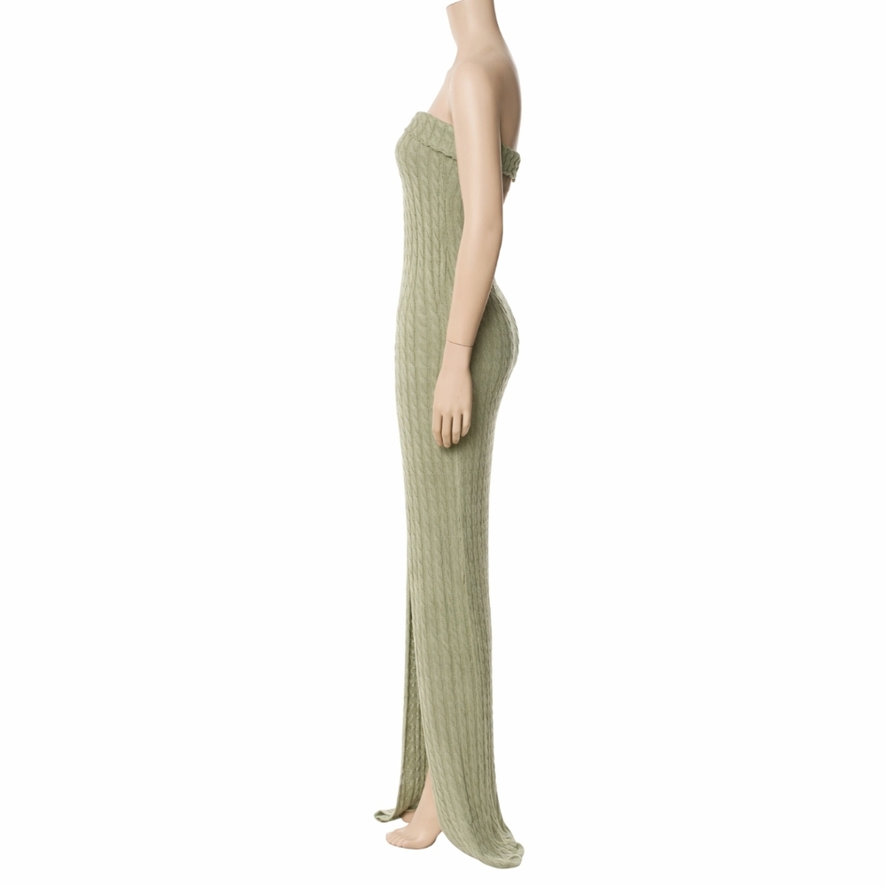 Aya Muse Strapless Sage Long Dress - Picture 5 of 8
